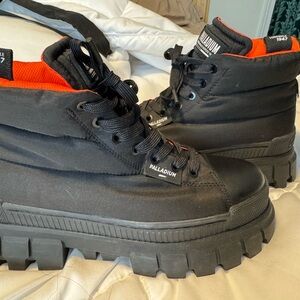 Palladium Black and Orange Women's Boots